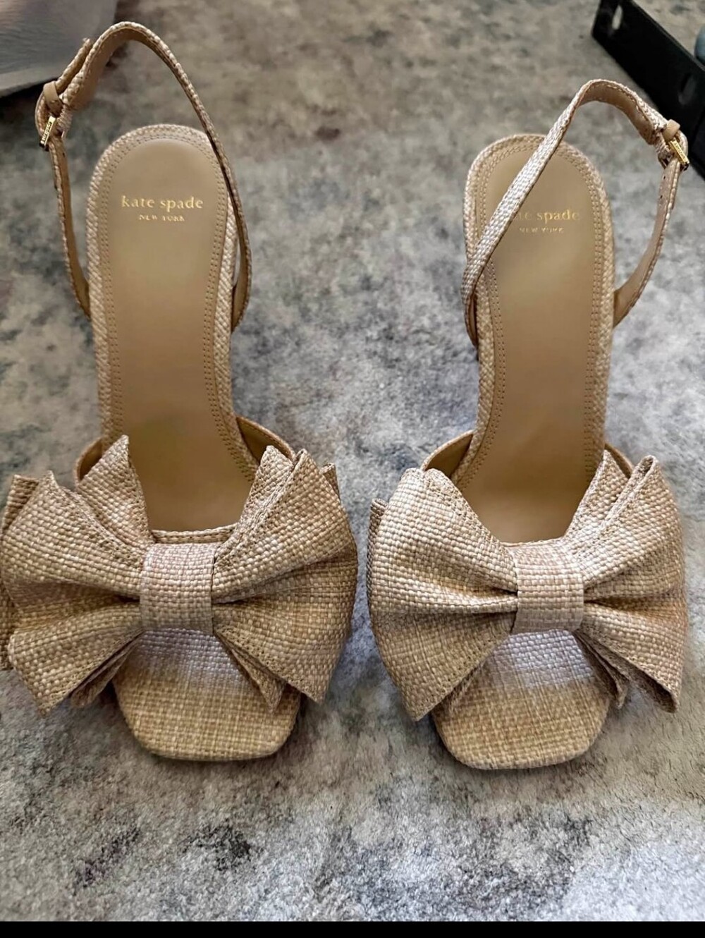 Kate Spade BEAU Raffia Bow Sandals Sz 9.5